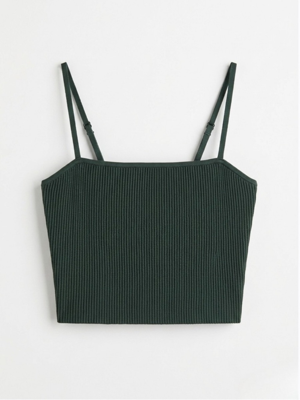 Babaton Sculpt Knit Cropped Camisole Green Small Aritzia Adjustable Straps Tank